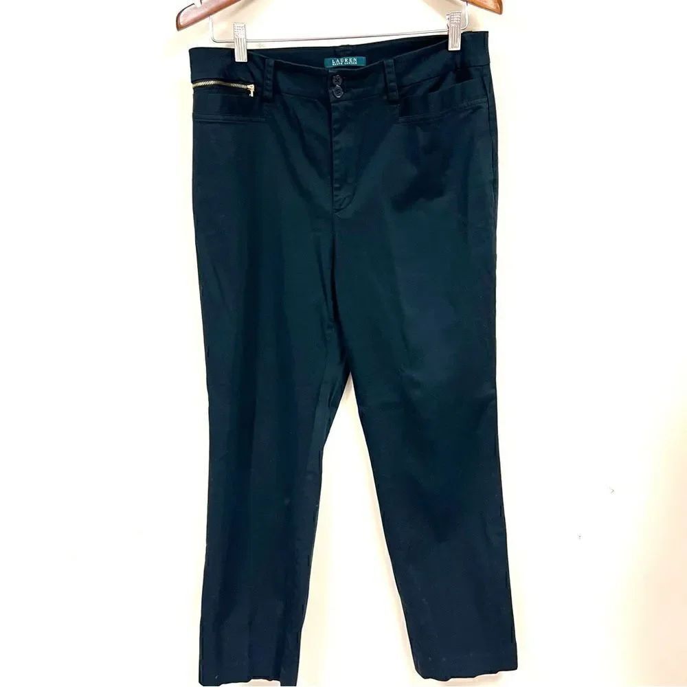 - Ralph Lauren black pants with gold side zipper size 12
